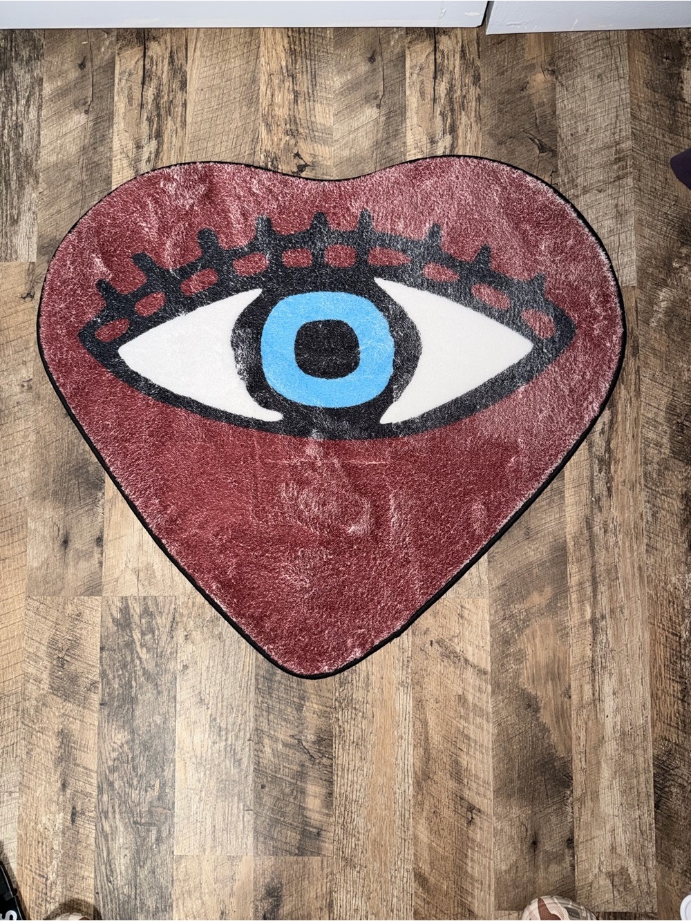 Heart-Shaped Evil Eye Tufted Rug